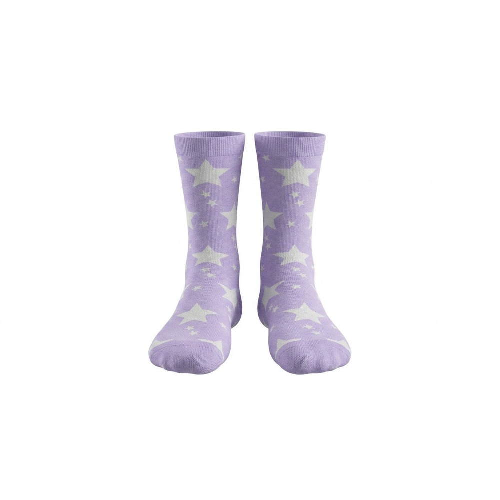 Claire's Knee High Socks Girls S/M Purple New Star Pattern Lavender 27766-5
